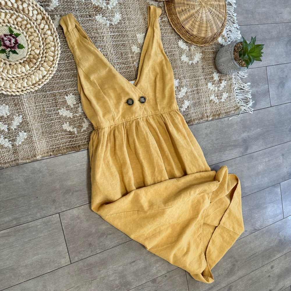 Zara Mustard Yellow Midi Dress